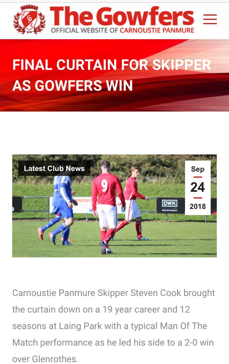 The return of a legend East Region Junior Leagues Fife Football Forum